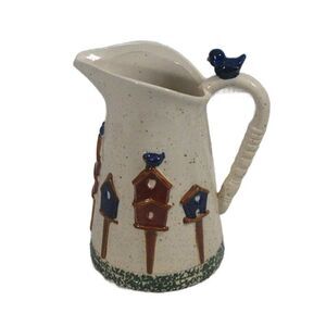 Gibson Vintage Bird House Tall Pitcher 2 Qt Ceramic